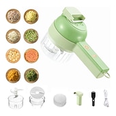 cheap Kitchen Appliances-4 in 1 Handheld Electric Vegetable Slicer Set Vegetable Slicer Mini Garlic Masher Electric Meat Grinder