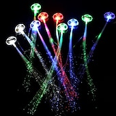 abordables cotillons-Lot de 10 jouets lumineux LED clignotants optiques lumières de cheveux LED clignotant LED jouets lumineux barrettes pour la fête