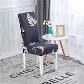 abordables Couverture de chaise de salle à manger-Housse de chaise de salle à manger géométrique 1 pièce, housse de siège extensible, housse de protection de chaise pour salle à manger, mariage, décoration de Noël