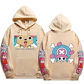 cheap Cartoon &amp; Movie Character Graphic-One Piece Tony Tony Chopper Hoodie Anime Cartoon Anime Front Pocket Graphic For Couple&#039;s Men&#039;s Women&#039;s Adults&#039; Hot Stamping