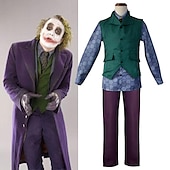 preiswerte Joker-Stil-Joker Clown Bluse / Hemd Hose Outfits Herren Film Cosplay Cosplay Kostüm Party Lila Mantel Weste Bluse Maskerade Polyester / Krawatte / Krawatte mit Perücke