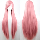 levne Párty paruky-Cos paruka barva dlouhé rovné vlasy cosplay paruka evropský a americký anime 80cm paruka halloween paruky