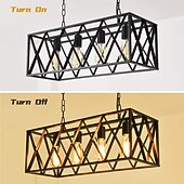 economico Luci a sospensione-lampada da bar personalità creativa in stile industriale industriale 4. 6 lampada a sospensione in ferro rettangolare in ferro