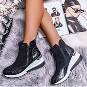 ieftine Botine-Pentru femei Unisex Cizme Pantofi de piele intoarsa Mărime Plus Size Muncă Zilnic Ghete Botine Vârf rotund Sportiv Epocă Piele de Căprioară Fermoar Negru Albastru piscină Maro