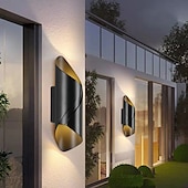 abordables appliques murales extérieures-15w extérieur résistant aux intempéries applique 10,9 pouces moderne applique murale led or noir / platine fonte d&#039;aluminium lampe de lavage murale pour porche jardin couloir balcon paysage ac85-265v