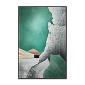 cheap Abstract Paintings-Oil Painting Hand Painted Vertical Abstract Modern Rolled Canvas (No Frame)
