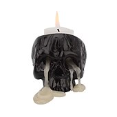 お買い得  ハロウィンの吊るし飾りとテーブルトップ装飾-ハロウィーンの頭蓋骨樹脂キャンドルホルダー - スケルトンキャンドルスティックハロウィーンデコレーション（キャンドルは含まれません）