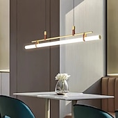 economico Design della linea-Lampada a sospensione a led da 80 cm linea moderna design catena lampada a sospensione regolabile per cucina sala da pranzo soggiorno nero e oro 110-120v 220-240v