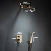 abordables Robinets de douche-Robinet de douche, robinet de douche Système de pommeau de douche à effet pluie - Douchette incluse