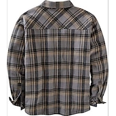 economico camicie di flanella-Per uomo Plaid Camicia di flanella Sopracamicia Manica Lunga Camicia Collo ripiegato Streetwear Quotidiano Stampa Giallo Chiaro Vinaccia Rosso+Grigio+Nero Nero + grigio scuro + blu navy Blu Bottonato