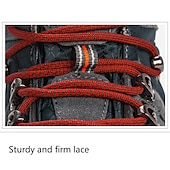 abordables Botas de montaña-Botas de senderismo impermeables para hombre con cordones rojos: calzado de exterior duradero para terrenos difíciles