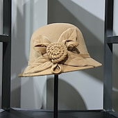 levne Party klobouky-Klobouky Směs polybavlny Zvonovitý klobouk 30. léta Slamák Ležérní Dovolená Kentucky Derby Melbourne Cup koktejl Elegantní Retro styl S Aplikace Rozdělení Přílba Pokrývky Hlavy