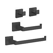 economico Set di accessori da bagno-set di ferramenta per il bagno 4 pezzi, accessori per il bagno rimodellati a parete in acciaio inossidabile sus304, include 2 porta accappatoio, 2 portasciugamani