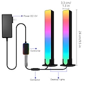 お買い得  スマートライト-RGB LEDスマートライトバーWiFi Bluetoothデスクトップ背景雰囲気ライト音楽同期TV壁コンピューターゲーム寝室ナイトライトShustar