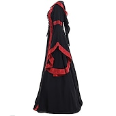 ieftine Rochie-Medieval Renascentist secolul al 18-lea Lung Rochii Manșon Flare cuff Viching Outlander Mărime Plus Size Culoare solidă Pătrat Pentru femei Celtic Fantezie Mascaradă Petrecere și seară Festival Adulți