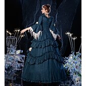 cheap Dresses-Gothic Victorian Vintage Inspired Dress Party Costume Prom Dress Princess Shakespeare Solid Color Ball Gown Women&#039;s Christmas Carnival New Year Party Evening Party Masquerade Adults&#039; Dress All Seasons