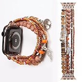 baratos Pulseiras de Apple Watch-Pulseira de joias Compatível com Pulseira Apple Watch 38mm 40mm 41mm 42mm 44mm 45mm 49mm Feminino Elástico Com Miçangas Contas pulseira de substituição para iwatch Ultra 2 Series 9 8 7 SE 6 5 4 3 2 1
