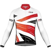 cheap Men's Jerseys-Men's Cycling Jersey UK Long Sleeve Bike Jersey Top with 3 Rear Pockets Mountain Bike MTB Road Bike Cycling Quick Dry Reflective Strips Lightweight Materials Back Pocket Sports Yellow Red Navy Blue