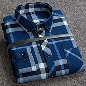 preiswerte Businesshemden für Herren-Herren Oberhemd Kariertes Hemd trachtenhemd Kragenhemd Knopfhemd Schottenstoff Hochzeit Arbeitskleidung A B C E Langarm Kragen Frühling Winter Bekleidung Button-Down