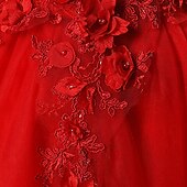 economico Abiti da damigella-Abito da damigella d&#039;onore bambina Da ragazza Vestito Abito da principessa Vestito da festa Matrimonio Feste Pegeant Elegante Da principessa Dolce Retato Fiore decorativo Manica corta Senza spalline