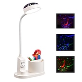 abordables Lámparas de escritorio-Escritorio led usb recargable con portalápices oscurecimiento 3 brillo lámpara de escritorio flexible led lectura flexible protección ocular lámpara de escritorio proyector de estrellas luz nocturna