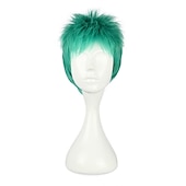 cheap Anime Wigs-Mcoser Roronoa Zoro ONE PIECE Wigs Short Green Fluffy Synthetic Hair OP Heat Resistance Fiber Cosplay Wig Pelucas Halloween Wigs