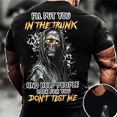 cheap Skull &amp; Bone-Men&#039;s Unisex Skull Graphic Prints T shirt Halloween Shirt Slogan T Shirts Short Sleeve T shirt 3D Print Crew Neck Shirt Sports Designer Casual Outdoor Street Daily Black Summer Clothing Apparel S M L