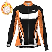 tanie Damskie koszulki-Damskie Kurtka rowerowa Koszulka rowerowa Długi rękaw Zima Rower Kurtka Dżersej Top z 3 tylnymi kieszeniami Kolarstwo górskie Kolarstwie szosowym Keep Warm Polarowa podszewka Zatrzymujący ciepło