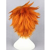 cheap Anime Wigs-Hinata Shoyo Wigs Luca Curly Short Dark Brown Cosplay Wigs Heat Resistant Synthetic Hair Wig Halloween Wigs