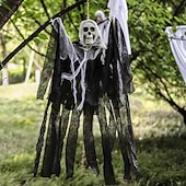 abordables Decoración exterior-decoración de halloween colgando fantasma transfronterizo especial para esqueletos, gasas, caras de fantasmas, accesorios de miedo en la puerta de la casa embrujada, colgante fantasma