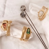 halpa Kvartsikellot-MISSFOX naisten kellot käärmesimuodossa ylellinen rannekello Valentine's Day -lahja naisille teräksinen ainutlaatuinen kulta kvartsinaisten kello