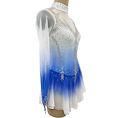 abordables Robes de Patinage Artistique-Robe de Patinage Artistique Femme Fille Patinage Robes Blanche Rose Rouge Trou de pouce Spandex Haute élasticité Entraînement Compétition Tenue de Patinage Cristal / Stras manche longue Patinage sur