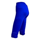 olcso Sima leggings-Női Jóga nadrág Napvédő Hasformáló Alakformáló Magas derék Jóga Fitnesz Edzőterem edzés Háromnegyedes leggingek Alsók Ibolya Fekete Fehér Sport Sportruházat Nagy rugalmasságú Sovány
