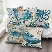 cheap Animal Style-1pc Throw Pillow Cover Ocean Tutle Animal Zipper Traditional Classic Outdoor Cushion for Sofa Couch Bed Chair