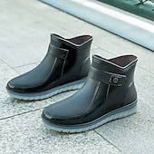 abordables Bottes de neige et d&#039;hiver-bottes de pluie courtes imperméables pour femmes avec doublure en fausse fourrure, semelle antidérapante et plusieurs options de couleurs - parfaites pour les activités de plein air en hiver