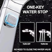 economico Soffioni doccia-soffione doccia 4 modalità regolabile ad alta pressione risparmio idrico one-key stop water soffione doccia pressurizzato portatile accessori per il bagno (con tubo dell&#039;acqua da 1,5 m e supporto)