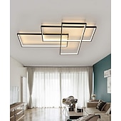 tanie Ściemnialne lampy sufitowe-lampa sufitowa led kwadratowy kształt 113cm liniowa konstrukcja lampy do montażu podtynkowego aluminium nowoczesne współczesne malowane wykończenia oświetlenie do salonu 85-265v można przyciemniać tylko za pomocą pilota