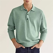 economico Felpe di base-Per uomo Felpa Maglione Verde Rosa Cachi Rosso Blu marino Collo a polo Tinta unica Sportivo Abbigliamento di strada Informale Grande e alto Indicato per i polsi Inverno Autunno Abbigliamento Felpe