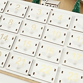 levne Adventní kalendář-Vánoční adventní kalendáře dřevěný dům LED světla 24 dní odpočítávání skladování organizace figuríny domov dekorace 2025 novinky
