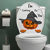 olcso Halloween fürdő-WC-matricák vicces dekorációk ijesztő WC-takaró dekoráció 3d horror minta barkácsolás fürdőszoba lakberendezés