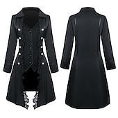 ieftine Îmbrăcăminte exterioară-Retro / vintage Punk și gotic Medieval Geacă Mascaradă Σμόκιν Vampiri Doctorul ciumei Stil Oficial Stil Vintage Mată Costume de fancy Pentru femei Steampunk Crăciun Halloween Carnaval Petrecere
