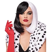 abordables Pelucas de personajes de películas-Peluca de Cruella pelucas de fiesta de cosplay pelucas de Halloween