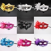 baratos Máscara-sexy diamante máscara veneziana veneza pena flor casamento festa de carnaval desempenho traje roxo sexo senhora máscara mascarada para o dia das bruxas