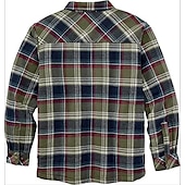 economico camicie di flanella-Per uomo Plaid Camicia di flanella Sopracamicia Manica Lunga Camicia Collo ripiegato Streetwear Quotidiano Stampa Giallo Chiaro Vinaccia Rosso+Grigio+Nero Nero + grigio scuro + blu navy Blu Bottonato