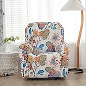 cheap Recliner Chair Cover-Recliner Covers Slipcovers Super Stretch Floral Printed Sofa Couch Cover Non Slip 1 Seater Lazy Boy Chair Covers Furniture Protector with Side Pocket for Living Room