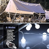Χαμηλού Κόστους Plug In Ηλεκτρικό-globe ball string lights 100m 330ft 800leds fairy string lights in with 8 modes remote decor for indoor outdoor party γάμου χριστουγεννιάτικο δέντρο κήπο αποκριών ζεστό λευκό λευκό πολύχρωμο