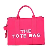 abordables Cabas et fourre-tout-Sac fourre-tout en toile pour femme avec fermeture éclair – sac à bandoulière minimaliste pour l&#039;école, le travail et les déplacements quotidiens