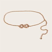 cheap Belt-Women&#039;s Belt Metal Alloy Champagne Gold Chain Outdoor Dailywear Daily Holiday Pure Color / Spring / Summer / Fall / Winter