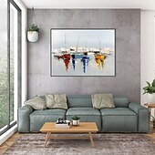 cheap Landscape Paintings-Handmade Oil Painting Canvas Wall Art Decorative Abstract Knife Painting Landscape White For Home Decor Rolled Frameless Unstretched Painting