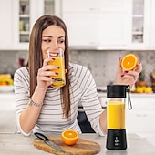 levne Kuchyňské spotřebiče-přenosný mixér osobní mixér s USB dobíjecím mini mixérem na ovocné šťávy mixér osobní velikosti na smoothie a koktejly mini odšťavňovač cestovní šálek 380 ml ovocné šťávy